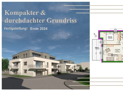 Blumengasse - Bauteil B | Neubauprojekt | 2 Zimmer Wohnung - 1.OG | Balkon | Belagsfertig | Tiefgaragenstellplatz optional | Ende 2024 (Top B5)