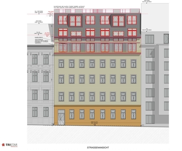 NEU! ++ AUFSTOCKUNG (4. STOCK, DG 1 UND DG 2) ++ ROHDACHBODEN MIT BAUGENEHMIGUNG ++ 1050 WIEN ++