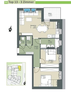 ++ NEU in St. Andrä Wördern ++ DREI Zimmer mit BALKON