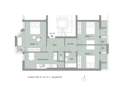 Pradl: 4-Zimmer-Wohnung mit Balkon Top 42