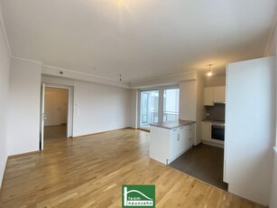 Tolle Neubauwohnung mit Küchenhalbinsel nahe S-Bahn S7 Kaiserebersdorf - Großer Balkon und luxuriöses Bad mit Dusche und Badewanne! GEMEINSCHAFTLICHE DACHTERRASSE!