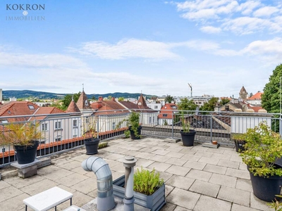 Willkommen in Ihrem Sonnenjuwel! Dachterrasse mit Panoramablick über die Dächer von Korneuburg