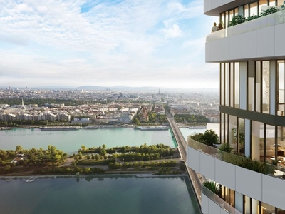 Elegant maisonette with premium amenities and views in a central location on the New Danube