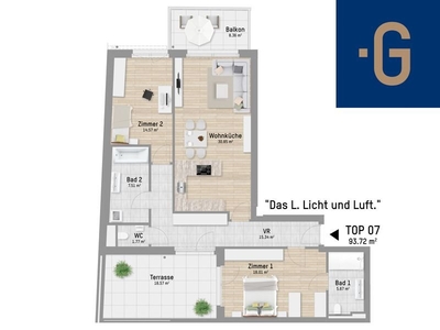 Durchdachte 3-Zimmer Wohnung mit ganz viel Licht, Balkon und eigener Terrasse