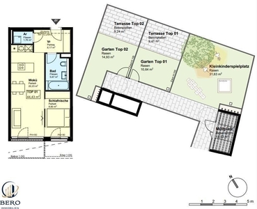 Perfekte Singlewohnung mit kleinem Garten & Terrasse nahe der alten Donau