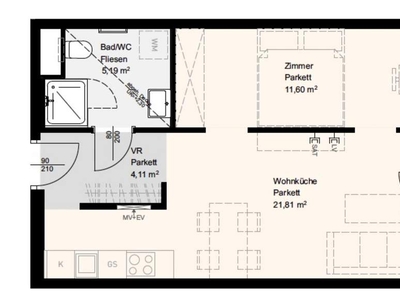 Nah an Wien, perfekte 2 Zimmerwohnung