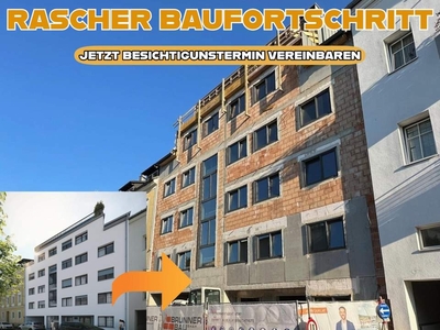 LINZ/URFAHR (Auberg) : RASCHER BAUFORTSCHRITT - EIGENTUMSWOHNUNG ca. 76,65 m² Wohnfl., 3 Zimmer + Balkon + Tiefgaragenstellplatz + EIGENGARTEN möglich