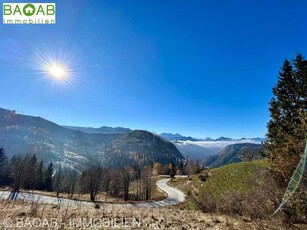 PANORAMA-RUNDSTAMMHAUS IN DEN KARAWANKEN | SONNIGE LAGE ÜBER 1.000m HÖHE | FREIZEITWOHNSITZ | NATUR