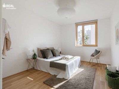 Jetzt einziehen: Perfekter Grundriss - Helle 2 Zimmer mit offener Wohnküche und großem Balkon, Bad mit Fenster - Provisionsfrei & *Betriebskosten-Aktion*