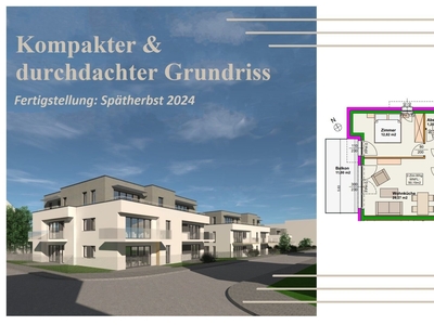 Blumengasse - Bauteil B | Neubauprojekt | 2 Zimmer Wohnung - 1.OG | Balkon | Belagsfertig | Tiefgaragenstellplatz optional | Spätherbst 2024 (Top B5)