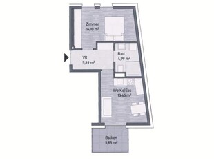 Neubauprojekt in Graz, Jakomini - Moderne Anlegerwohnung (38m²) mit Balkon! Provisionsfrei