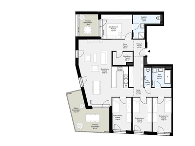 Erstbezug! Außergewöhnliche 5-Zimmer-Dachgeschosswohnung mit 2 Terrasse zu vermieten!