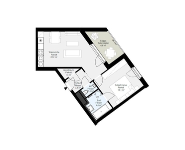 Erstbezug! Prima 2-Zimmer-Wohnung mit Loggia zu vermieten!