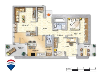 Sehr gut gelegene 73m² Wohnung im EG mit 2 Schlafzimmer in Ehrenhausen